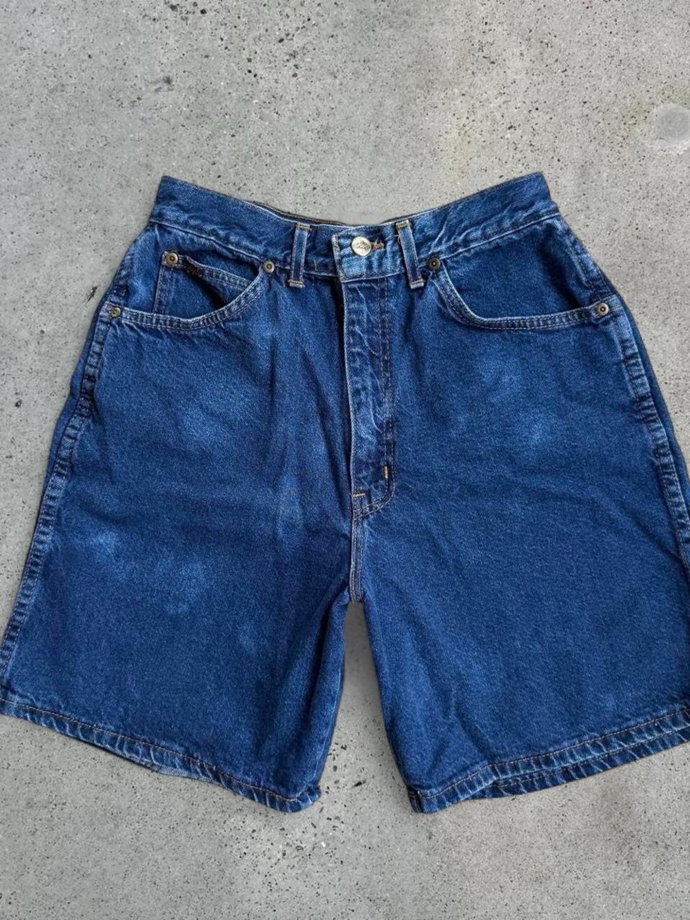 90s denim high waisted shorts dark wash